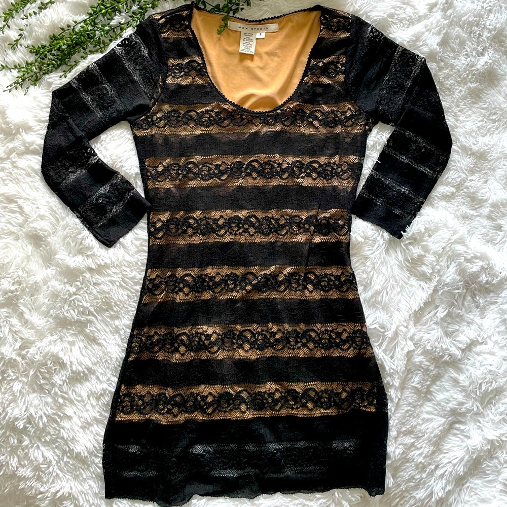 Max Studio Mini Black Lace Dress